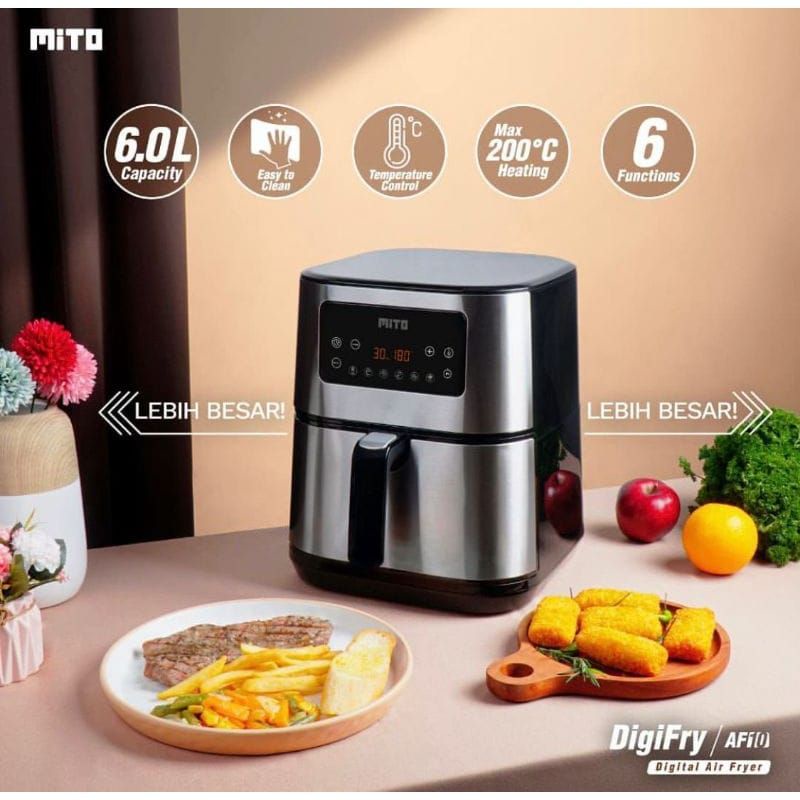 Mito Digital Air Fryer Grande DigiFry AF10 AF 10 Kapasitas 6 Liter Mito