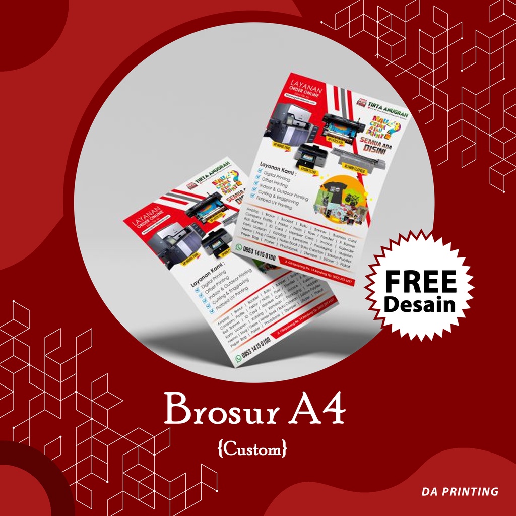 

[DA PRINTING] Cetak Brosur A4 1 Rim/ 500pcs