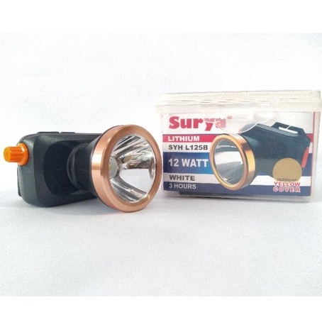 Senter Kepala Cas 12 watt Surya SYH L125B / Senter Kepala Cas Dimmer / Tombol Putar