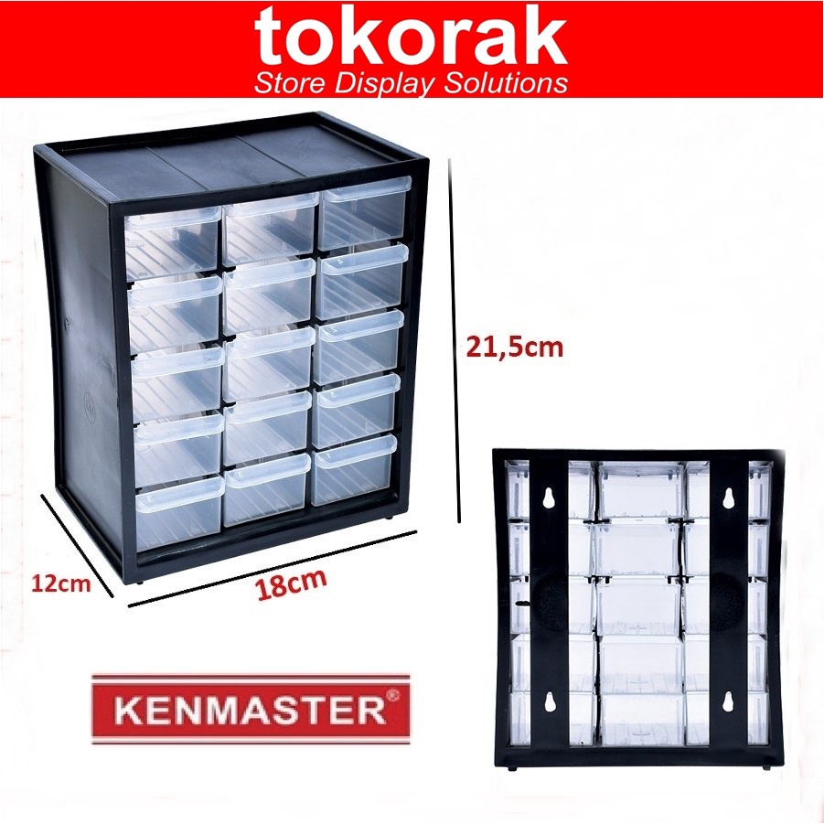 KENMASTER RAK SPARE PART LACI DRAWER 15 SUSUN - SLOT KOTAK