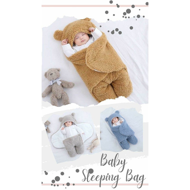 Selimut Bayi Karakter Slimut Bedong Bayi Instan Baby Blanket Bulu Halus