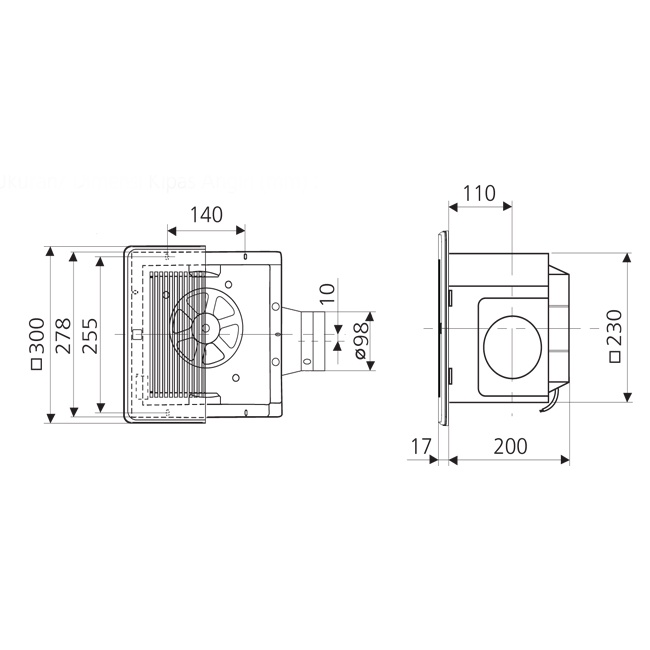 KDK CEILING EXHAUST FAN SIROCCO CEROBONG 24CDQN 24-CDQNA