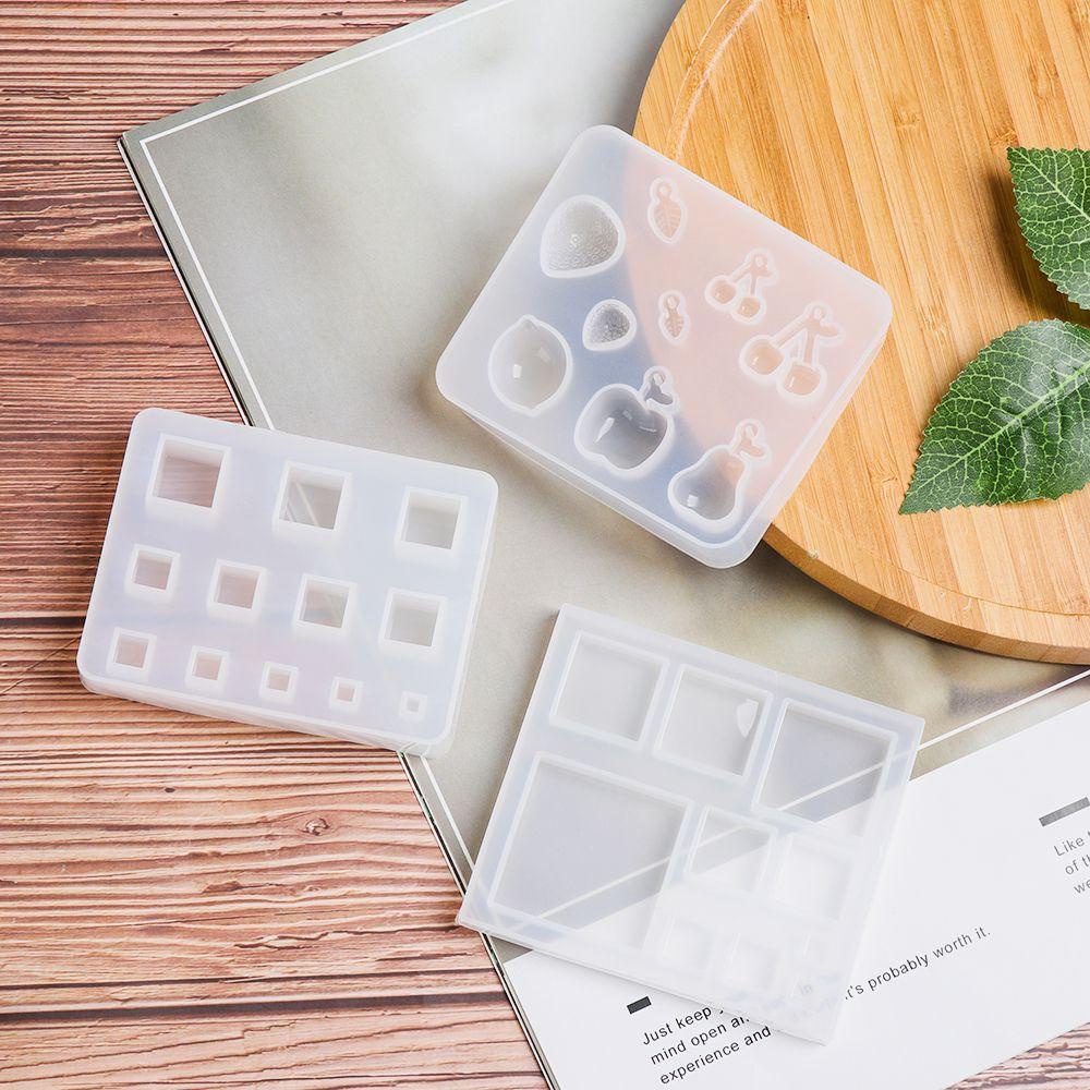 Suyo Cetakan Silikon Resin Kubus Segitiga Gantungan Kunci Kalung Transparan Liontin Mold