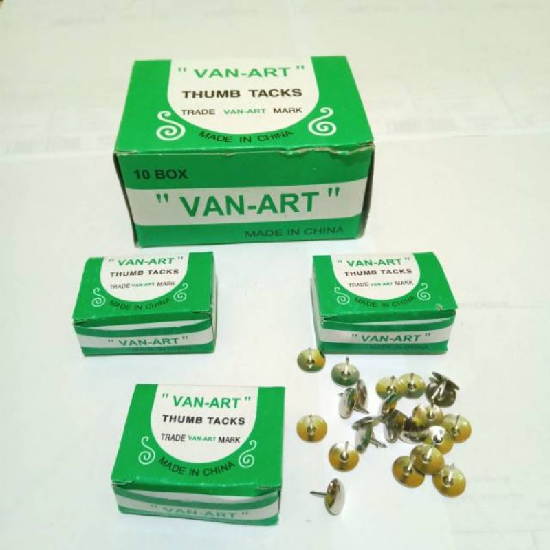 

SATU BOX KECIL Paku Pines Van-Art Paku Payung Thumb Tack Van-Art