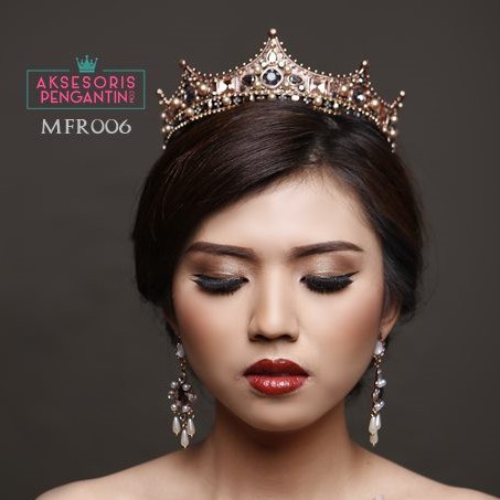 [STOK TERBATAS] HEADPIECE AKSESORIS PENGANTIN CROWN WEDDING FULL ROUND PREMIUM MFR006