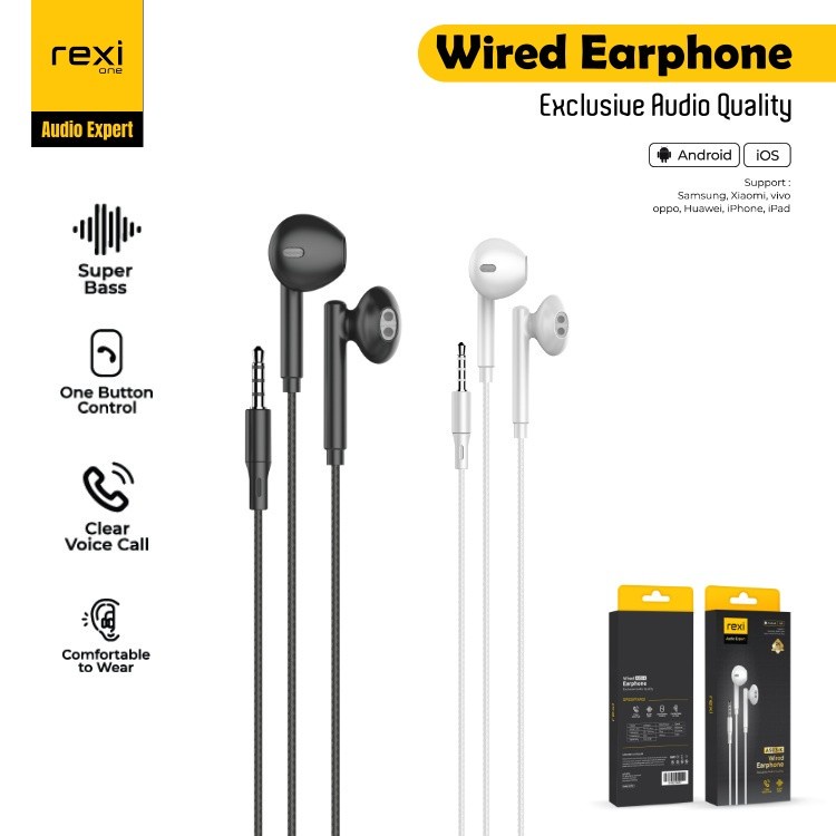 Rexi AS03K Handsfree Headset Super Bass 1pcs