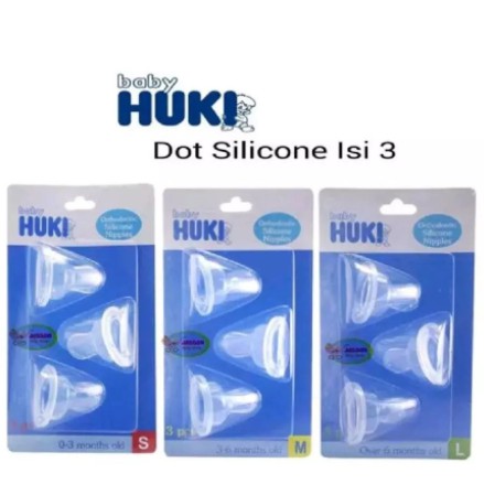 Huki Dot Orthodontic / Dot huki / Nipple Huki / Dot Gepeng ukuran S, M dan L isi 3-1
