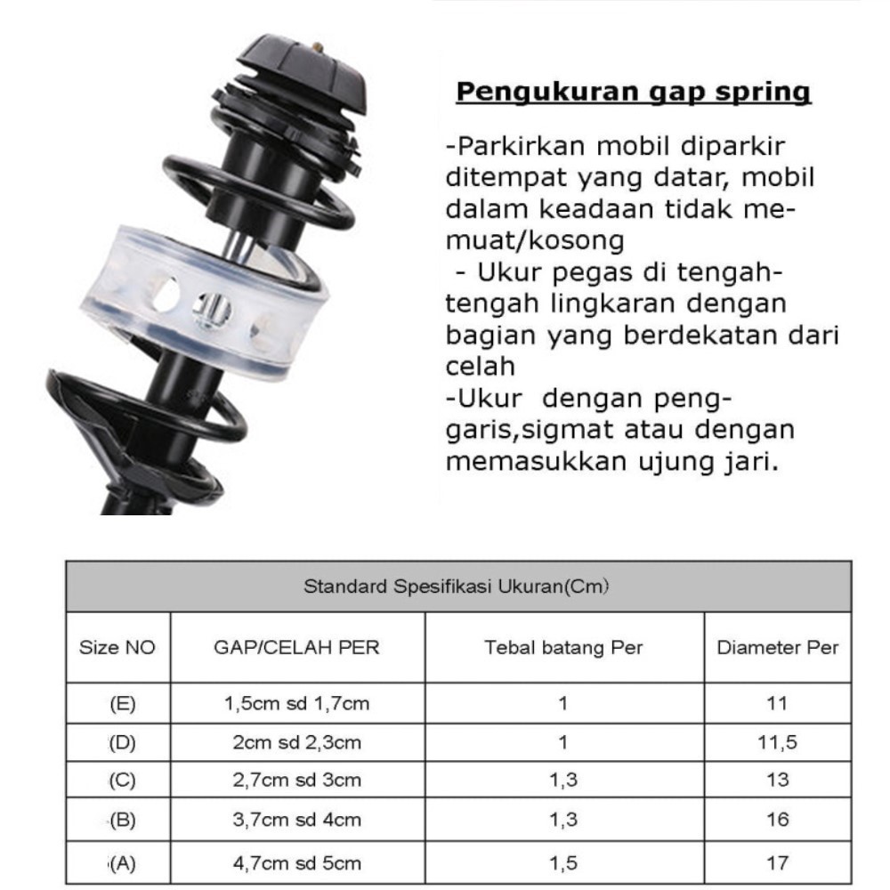 Transparan Spring Buffer Type E Stabilizer Mobil Dumper Karet Peredam Shock