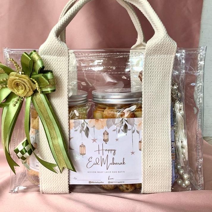 

Telah Hadir Hampers Lebaran Idul Fitri Ramadhan | Exclusive Hampers PVC Bag | Kue Kering Lebaran | Eid Mubarak 2022 D94'