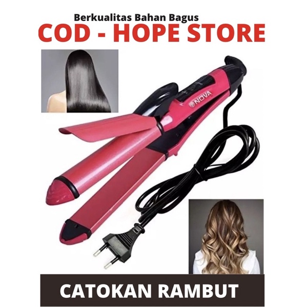 HOPE STORE - [ BISA COD ] Catok Rambut [ Original Nova 2 in1 NHC-2009 ] Catokan Rambut Pelurus dan Keritingin