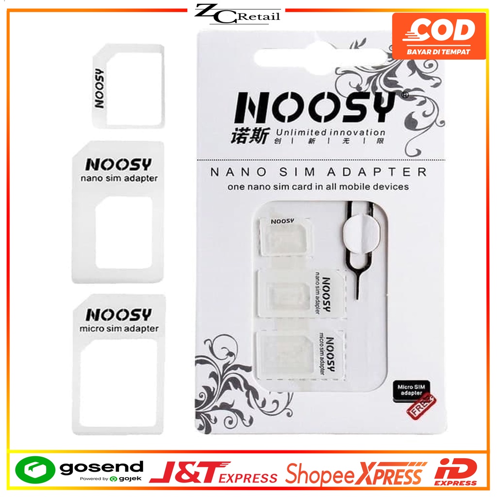 CONVERTER NOOSY Premium SIM Card Adapter 3 in 1 Micro Nano Mini hp handphone smartphone universal