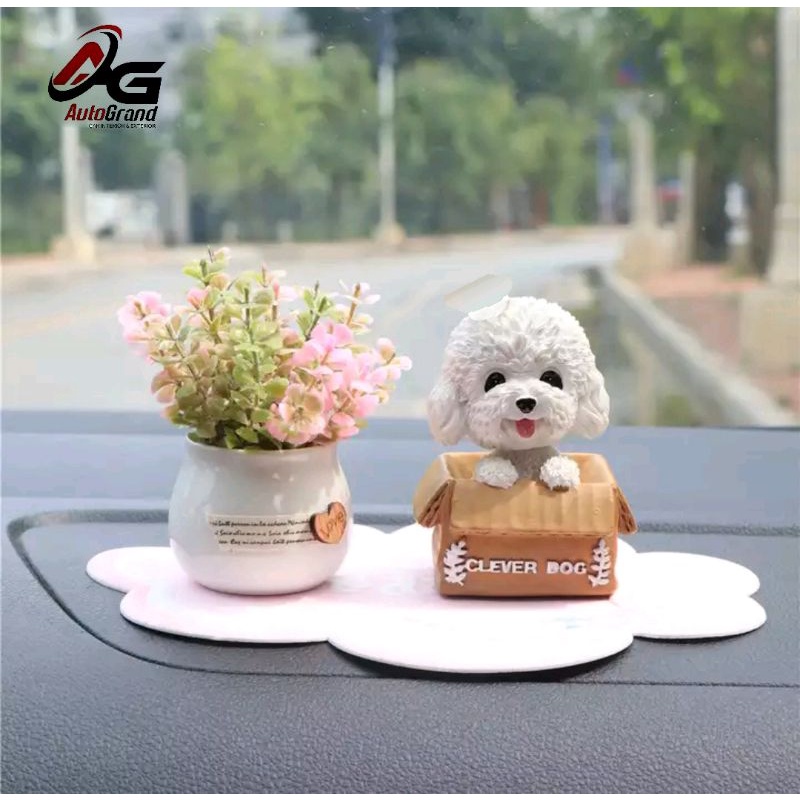 Pajangan Dashboard Clever dog kepala goyang - AutoGrand Pajangan Dashboard