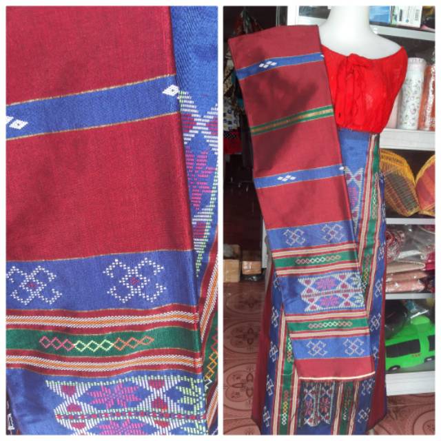 SONGKET BATAK SUTRA HONGKONG PAKAIAN ADAT BATAK TENUN TARUTUNG TENUN TANGAN STELAN MANDAR TARUTUNG