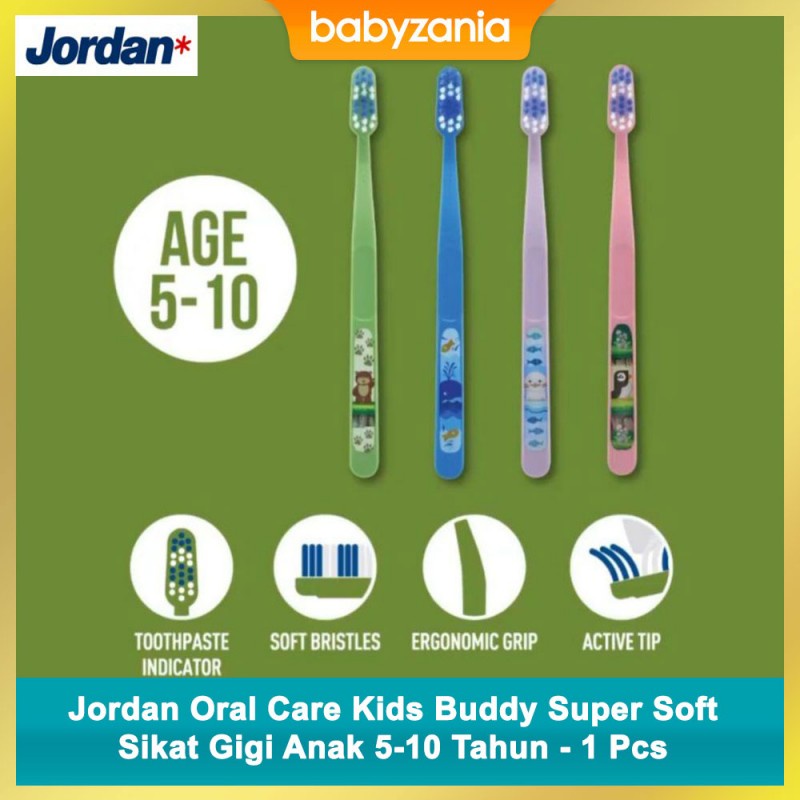 Jordan Oral Care Kids Buddy Soft Sikat Gigi 5-10 Tahun - 1 Pcs