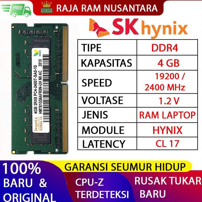 Ram Laptop/ RAM LAPTOP HYNIX DDR4 4GB 2400 MHz 19200 ORI GAMING RAM NB DDR4 4GB | RAM LAPTOP