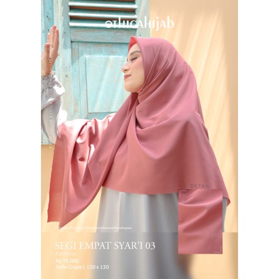 HIJAB SEGIEMPAT POLOS SYARI 130 x 130 ETHICA HIJAB