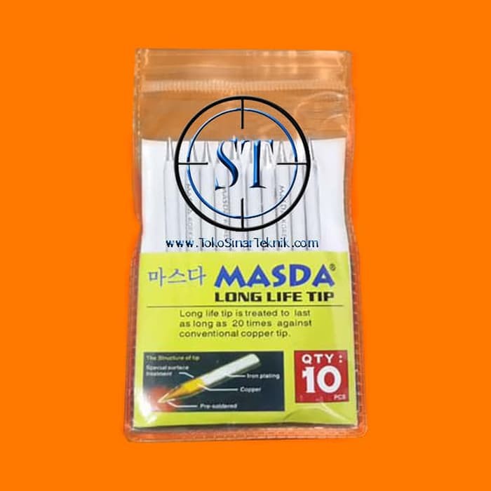 Mata Solder Crystal Kristal Long Life Tip Masda Ujung Solder Kristal Runcing Awet Soldering Kit Merk Masda