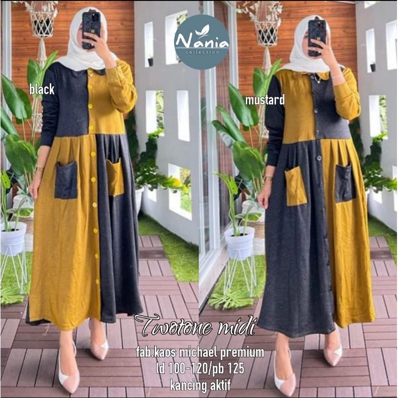 Midi Dress Terbaru/TwoTone Midi