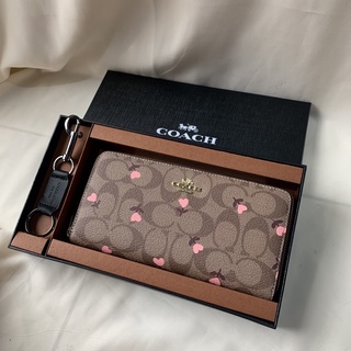 Jual Coach Long Wallet Accordion Zip Wallet With Heart Floral Print C3287 Indonesia Shopee Indonesia