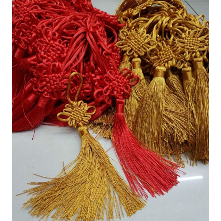 

(CNY-50) APLIKASI TASSEL ANYAM IMLEK/CNY/GONG XI FAT CAI, HARGA per-BIJI, BACA DESKRIPSI PRODUK