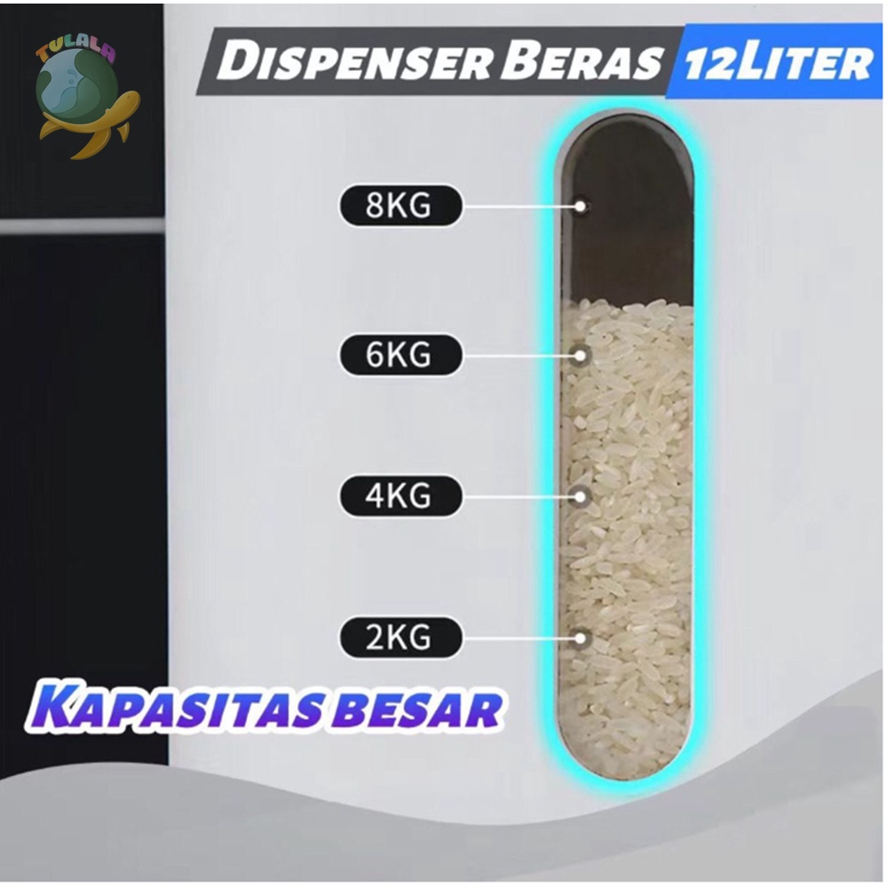 [TULALA SHOP]Dispenser Tempat Wadah/Dispenser Beras 12 KG Rice Box Tempat Penyimpanan Beras Otomatis