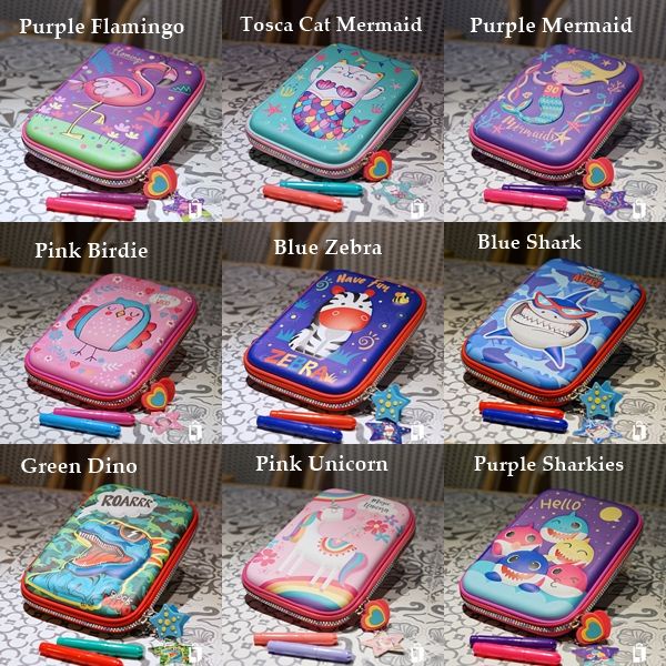 

Tempat Pensil 3D Pencil Case (ala smiggle) mermaid, unicorn, dino,lion promo
