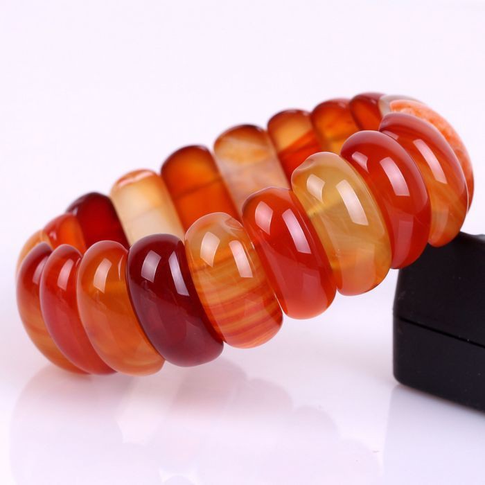 Natural Agate Beads Bracelet Stretch Stone Bangle 328.5ct JAG001