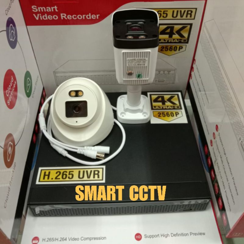 PAKET CCTV COLORVU 6MP FULLHD 4 CHANNEL 2 KAMERA LENGKAP