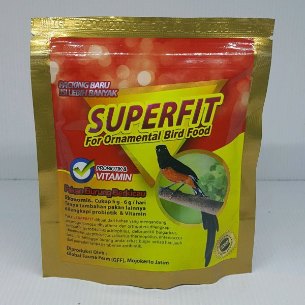 Superfit Gold - Pakan Burung Berprotein Tinggi , Murai Batu, Anis , Cililin, Cendet, Kacer