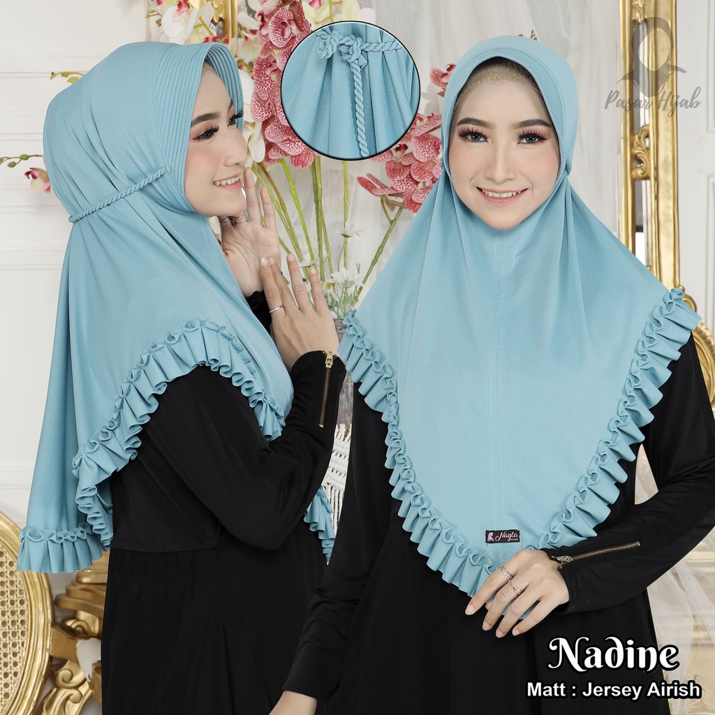 Kerudung Instan Tali Kepang NADINE Jilbab Instan Jersey Airis Hijab Terbaru Pasar Hija'b