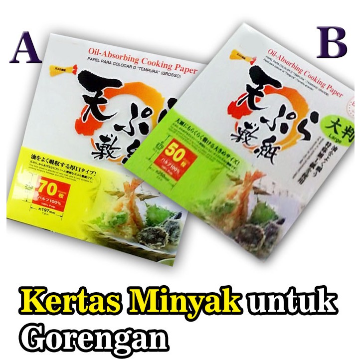 kertas minyak tirisan gorengan import jepang serap masakan alat dapur