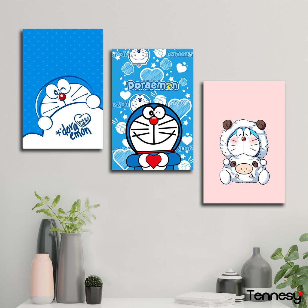 HIASAN DINDING DORAEMON KARTUN WALL DEKOR PAJANGAN KAYU POSTER DEKORASI DINDING KAMAR RUMAH