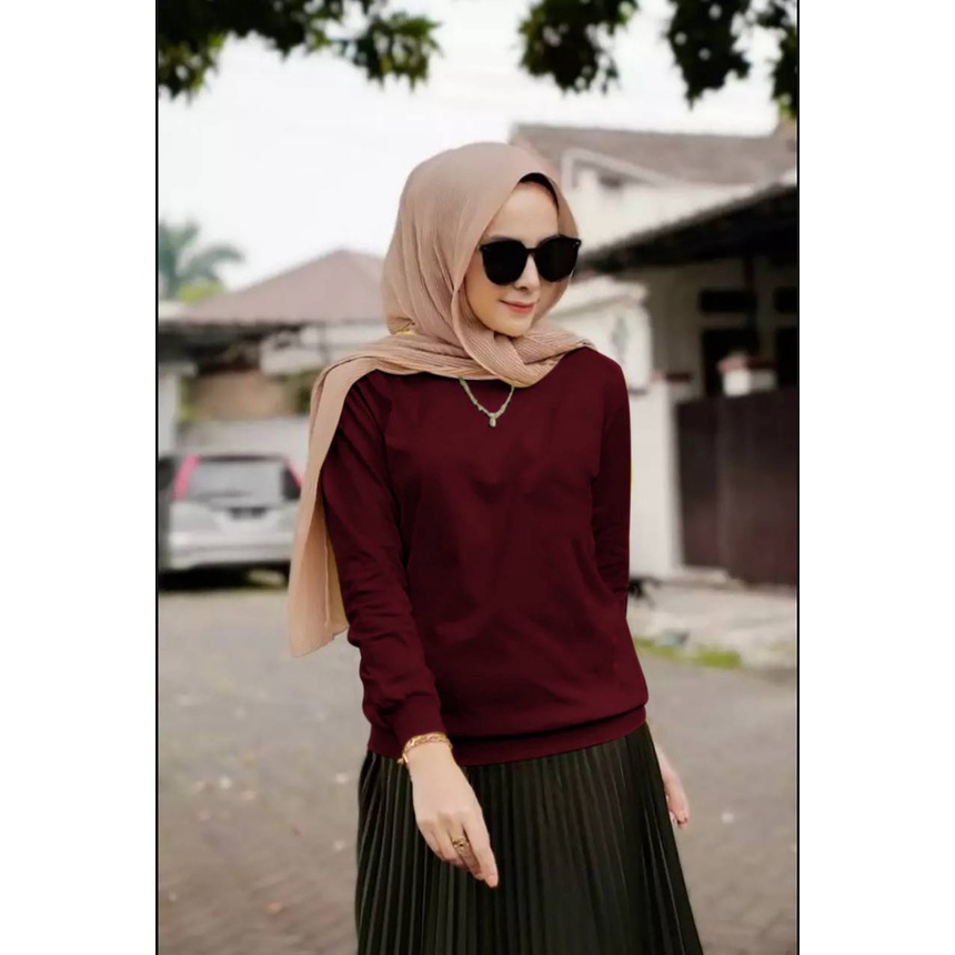 KIYOREN BAJU ATASAN POLOS WANITA DEWASA LENGAN PANJANG / BLOUSE POLOS WANITA S,M,L,XL,XXL KAOS DISTRO TRENDY