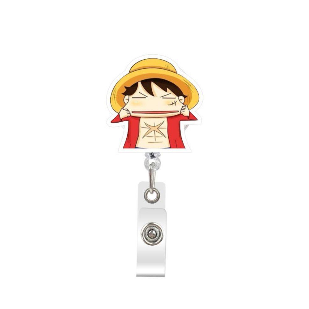 Reel Lencana Ditarik Agustinina Anime Kartun Name Tag Luffy Naruto Card Holder Name Card Holder