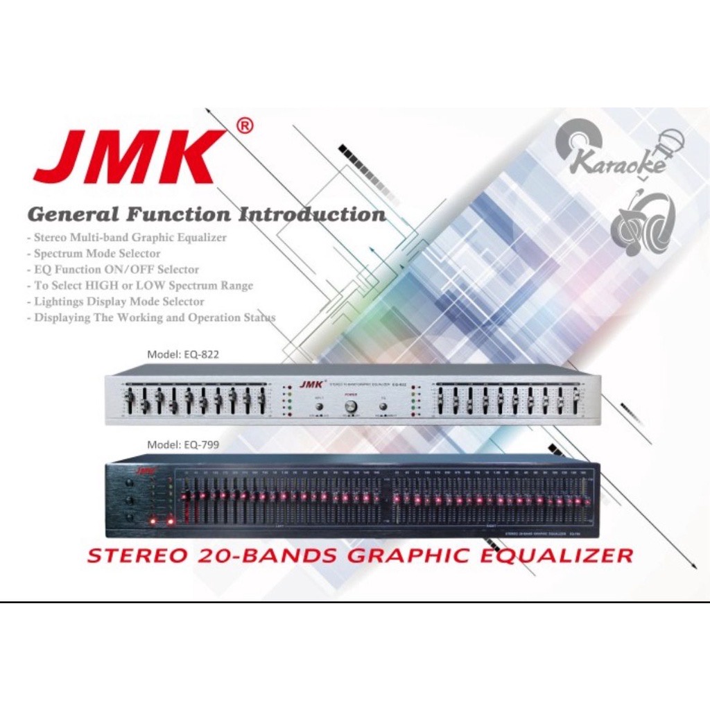 EQUALIZER EQ DOUBLE 40 BANDS GRAHIC JMK EQ799