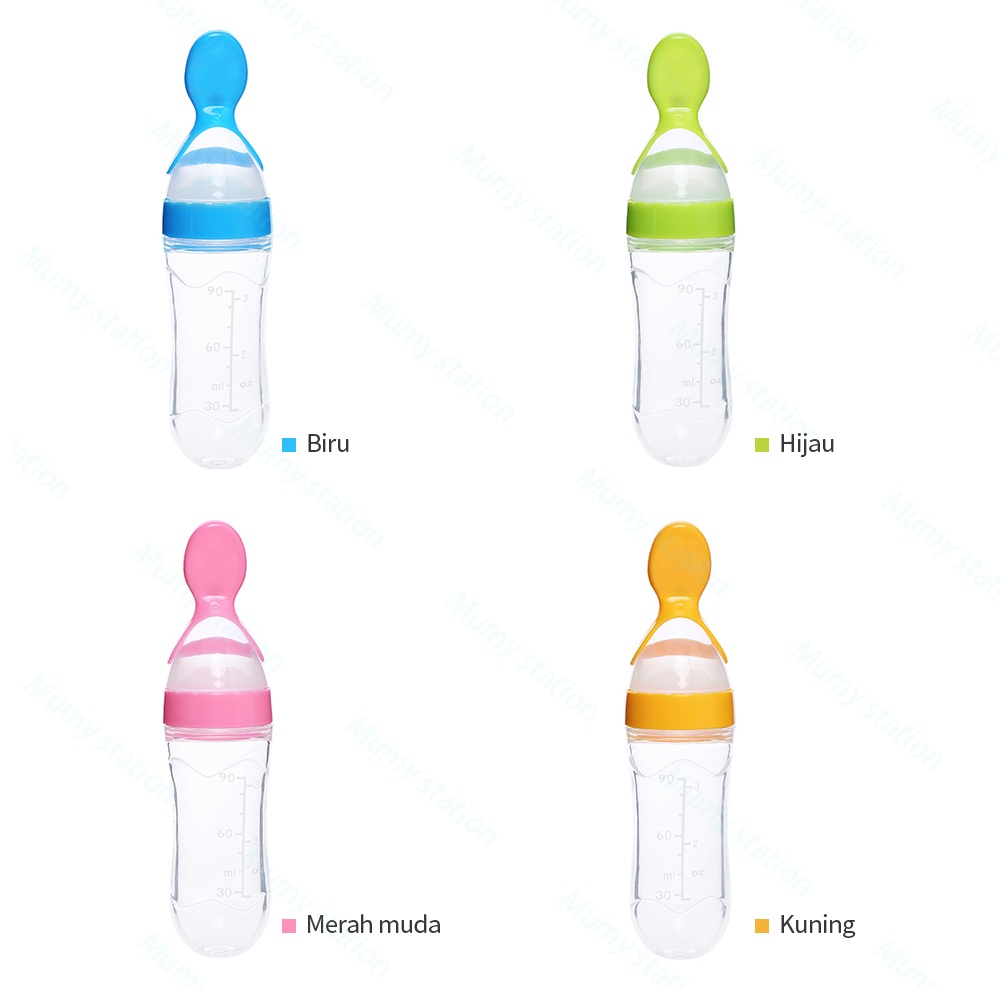 Mumystation  Botol Dot Silicone sendok makan bayi