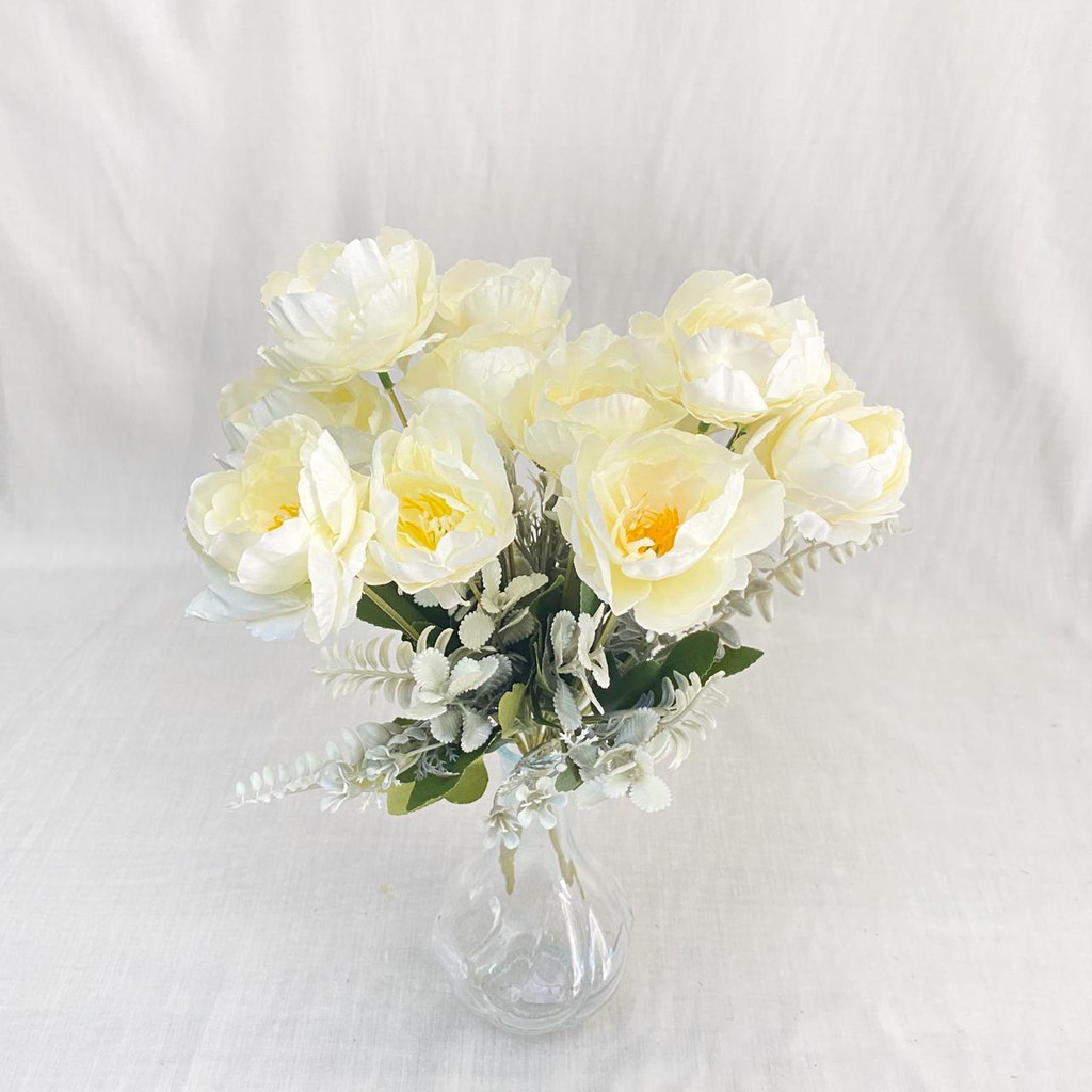 Bunga Peony Hybrida Premium (satuan) Bunga Artificial / Bunga Plastik / Bunga Dekorasi / Pernikahan-6