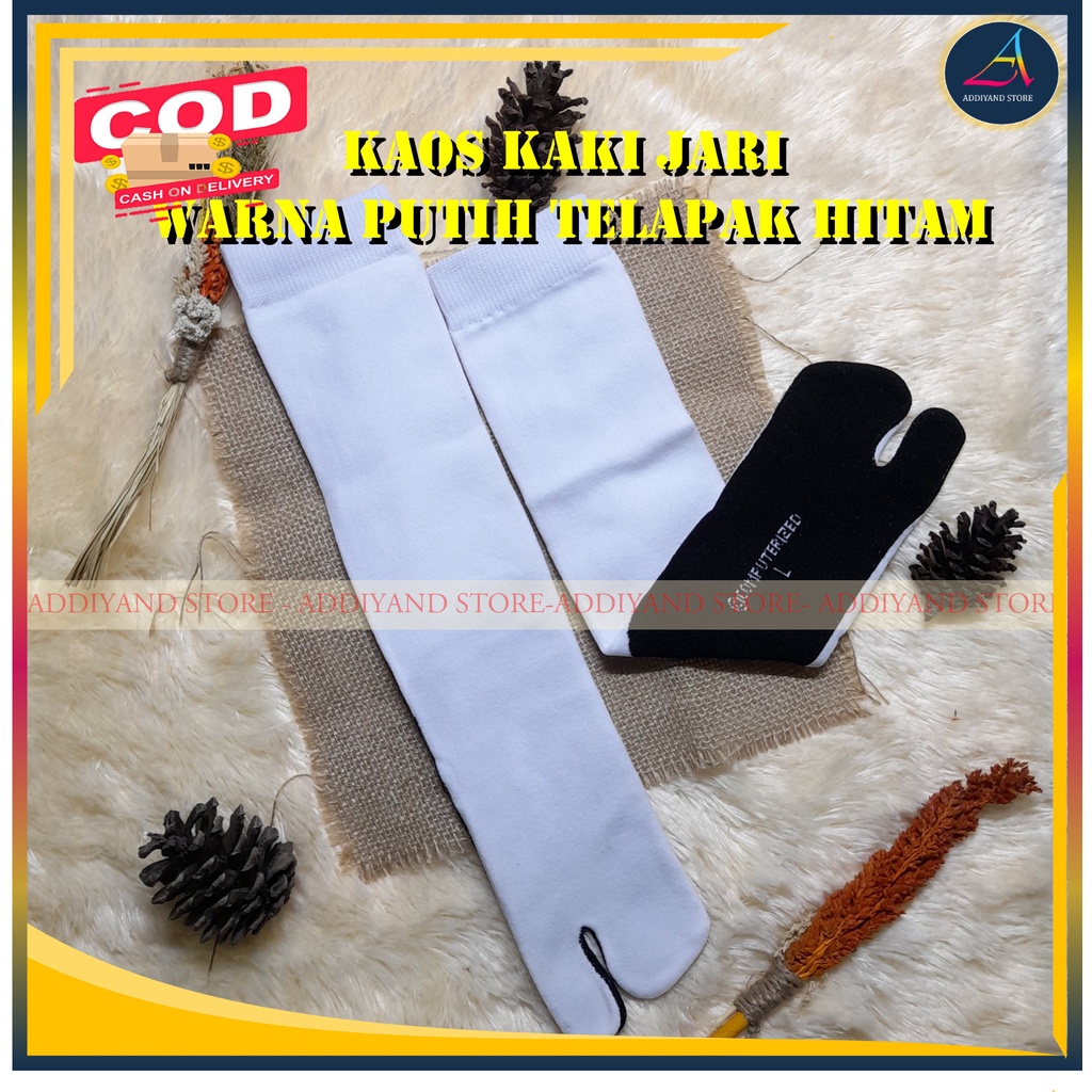 (1 Lusin) Kaos Kaus Kaki Jempol Dua Jari Wanita Muslimah Hijab Dewasa Panjang Warna Putih Polos Tela