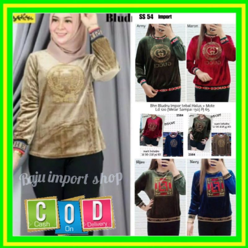 atasan bludru import terbaru