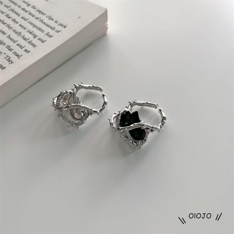 【COD】Cincin Model Terbuka Desain Duri Hati Warna Hitam