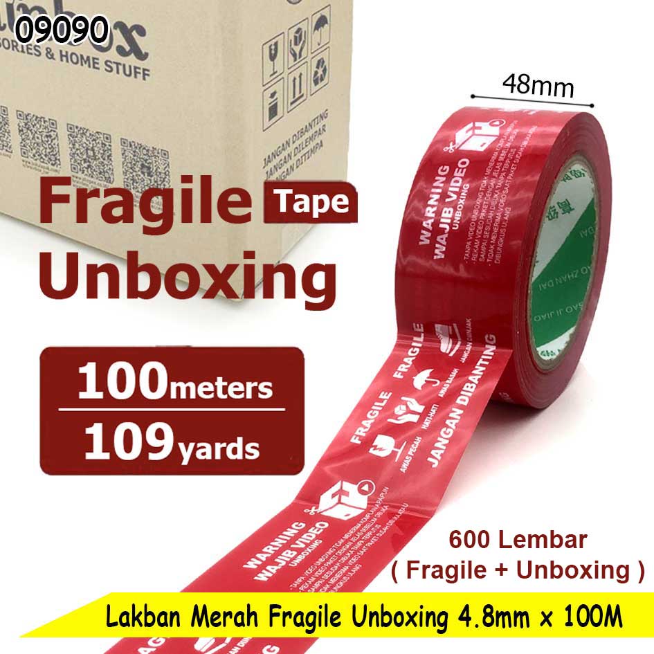 

Lakban Merah Fragile Unboxing Bahasa Indonesia Isolasi Tape Isolatip