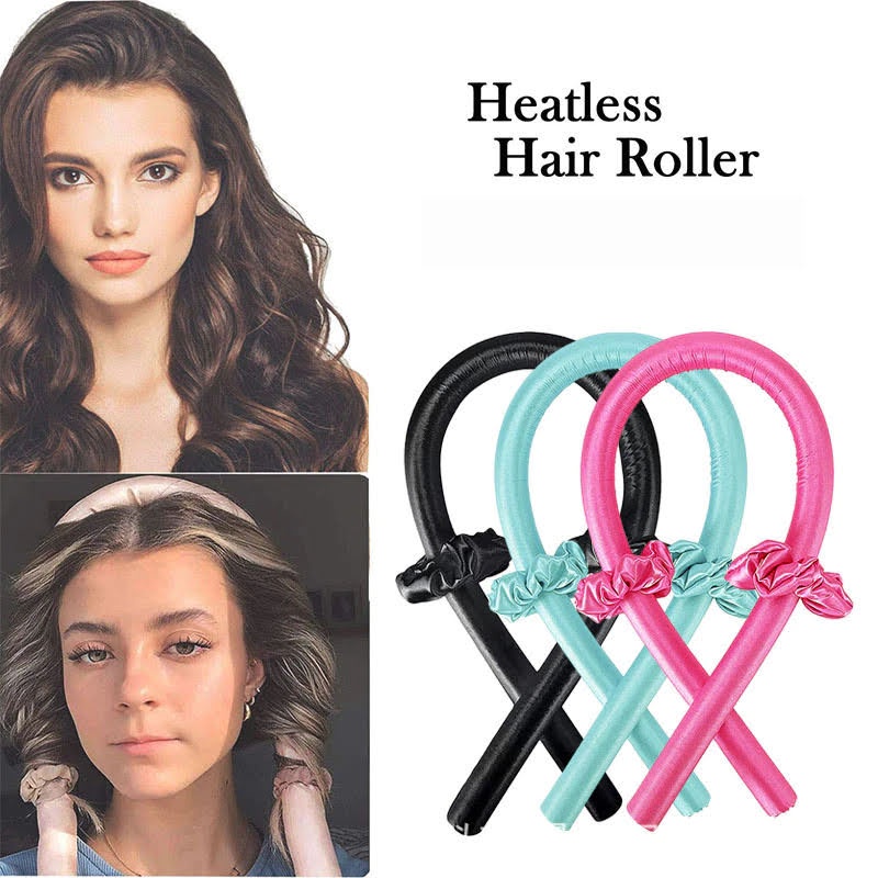 Alat Pengeriting Rambut Manual Tanpa Catokan Panas Peralatan Styling Rambut Gelombang Wavy Keriting Model Tongkat Lentur Hairbands Silk Lazy / Heatless Hair Roller Curler Rod