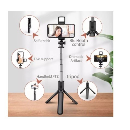 Tongsis Tripod Dengan Lampu / Selfie stick Tripod With Selfie Light S03-S