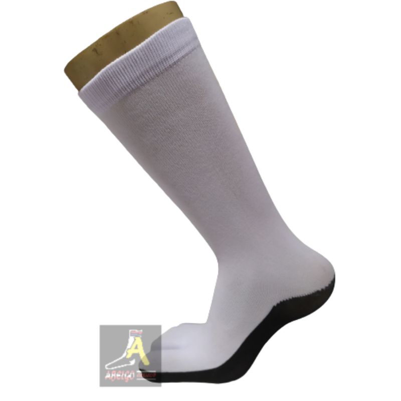 kaos kaki jempol panjang putih telapak hitam nylon/kaos kaki wanita berjempol/kaos kaki muslim