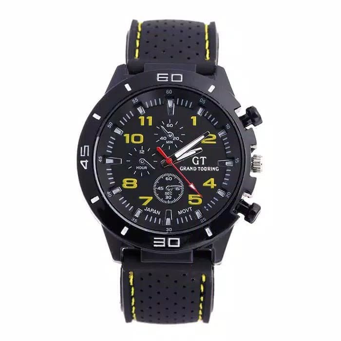 Jam tangan Grand Touring korea crno/ Yellow