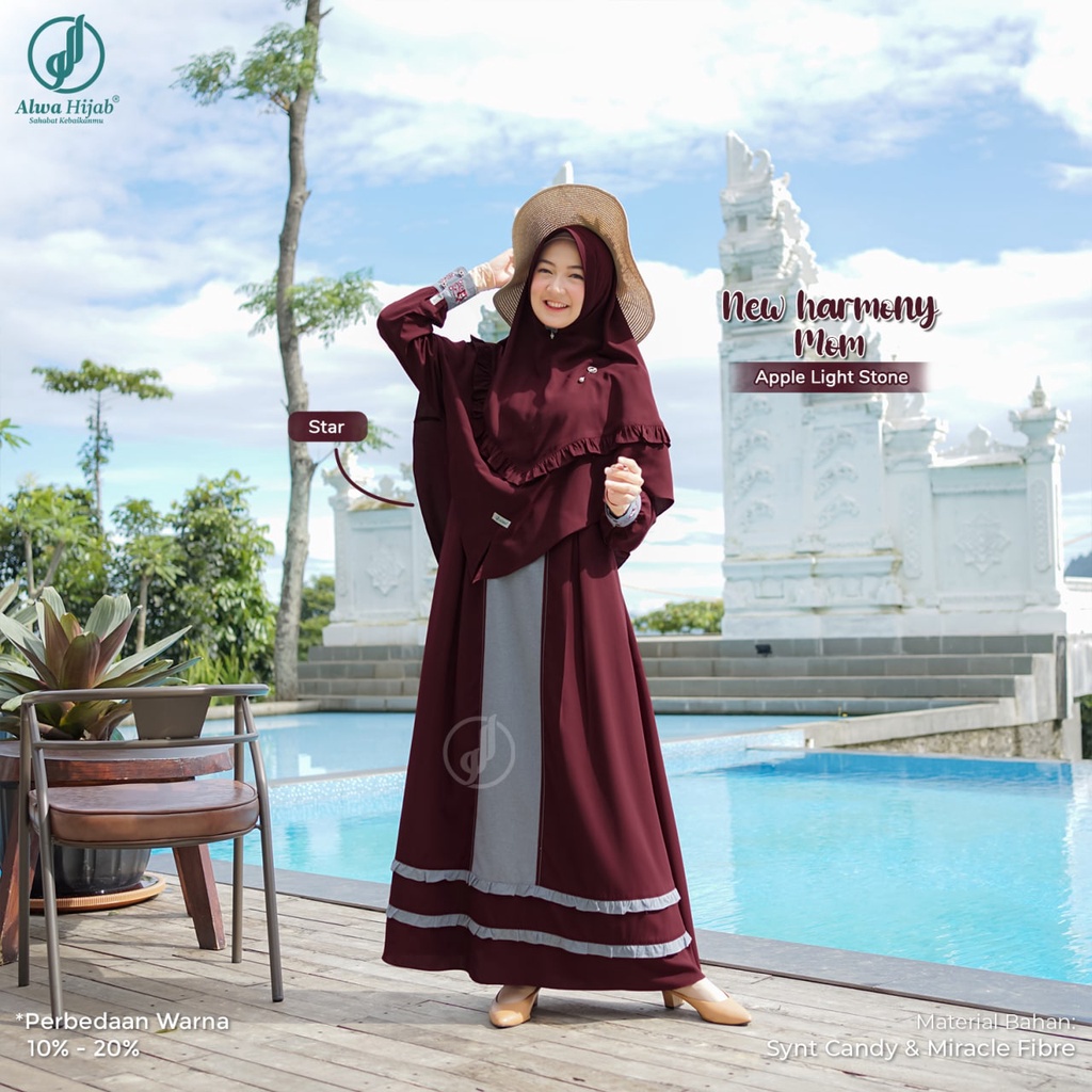 GAMIS NEW HARMONY SARIMBIT  BY ALWA HIJAB | GAMIS MOM NEW HARMONY | BAJU COUPLAN KELUARGA   BAJU SAR