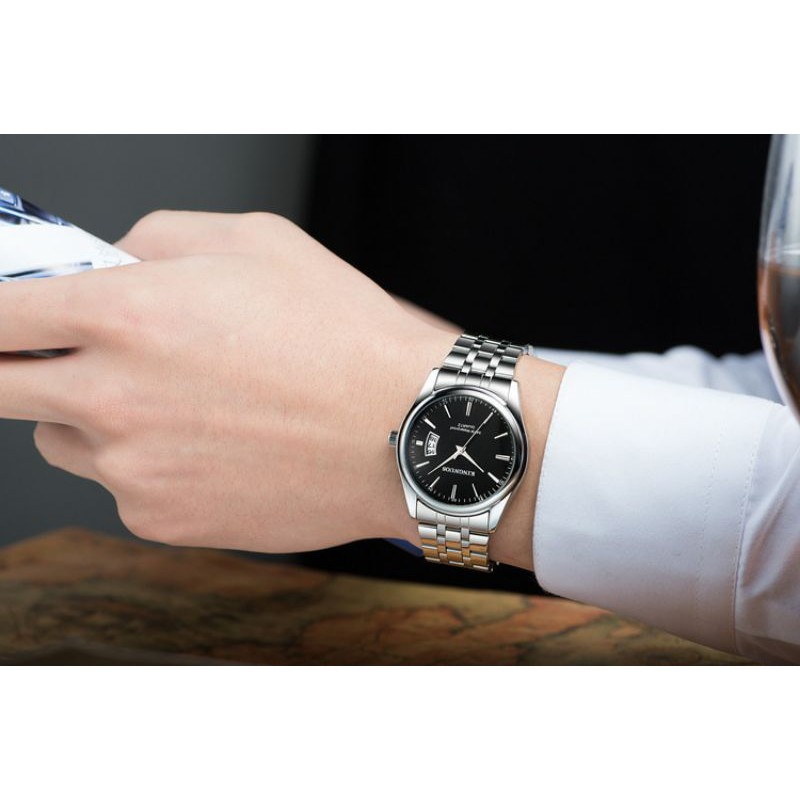 Jam Tangan Pria Elegan Anti Air Stainless Steel Fashion Premium Men Business Watch Import JT15A