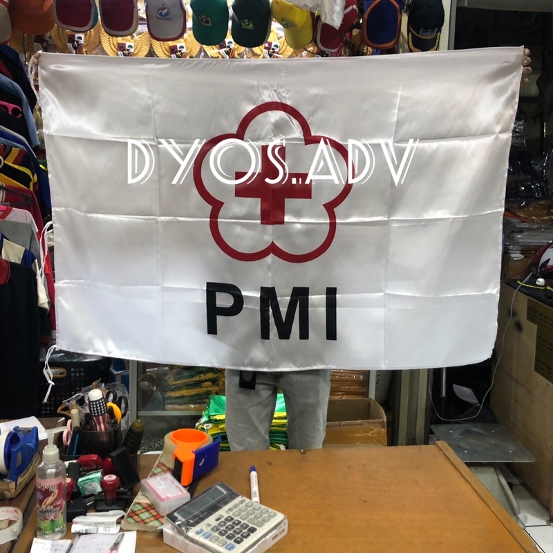 Bendera PMI (palang merah Indonesia) 90x135 cm