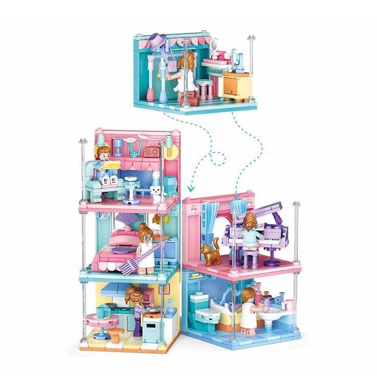 Sluban - Mainan Balok Susun Bricks Mini Handcraft Rumah Rumahan Girls Dream B0757 Mainan Anak Peremp