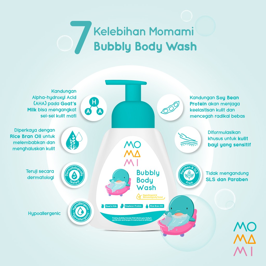 MOMAMI BUBBLY BODY WASH 250ML / MOMAMI / SABUN BAYI